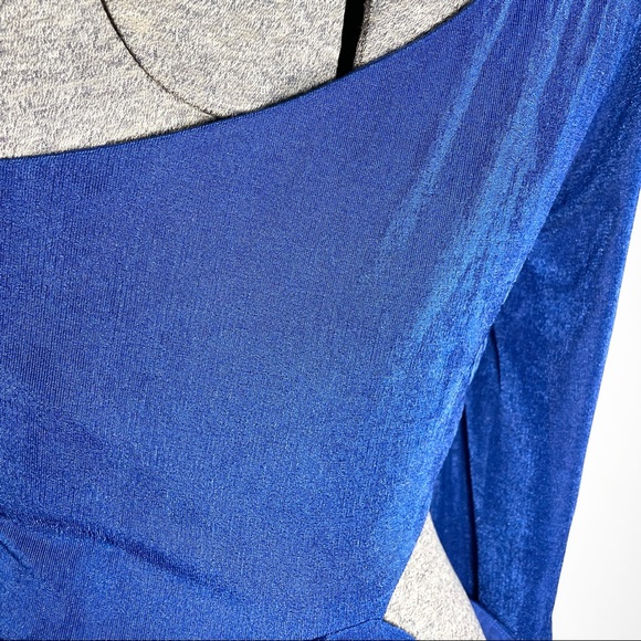 NWT Size large royal blue bodycon one shoulder cut out mini dress - Picture 6 of 10